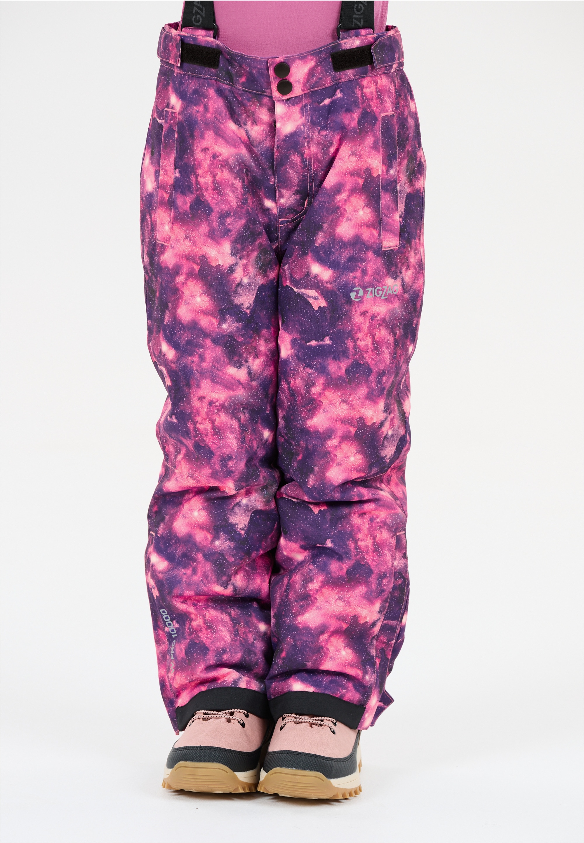Skihose ZIGZAG "Soho", Kinder, Gr. 140, EURO-Größen, purpurviolett, 100% Polyester, geblümt, lang, Hosen, aus atmungsaktivem Material Image