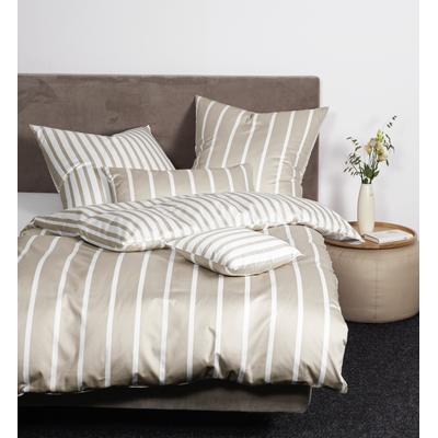 Wendebettwäsche JANINE "Interlock-Jersey59028 3", beige (naturell), B/L: 155cm x 220cm, , Interlock-Jersey, B/L: 80cm x 80cm, Interlock-Jersey, Obermaterial: 100% Baumwolle, Bettwäsche, mit Reissverschluss Image