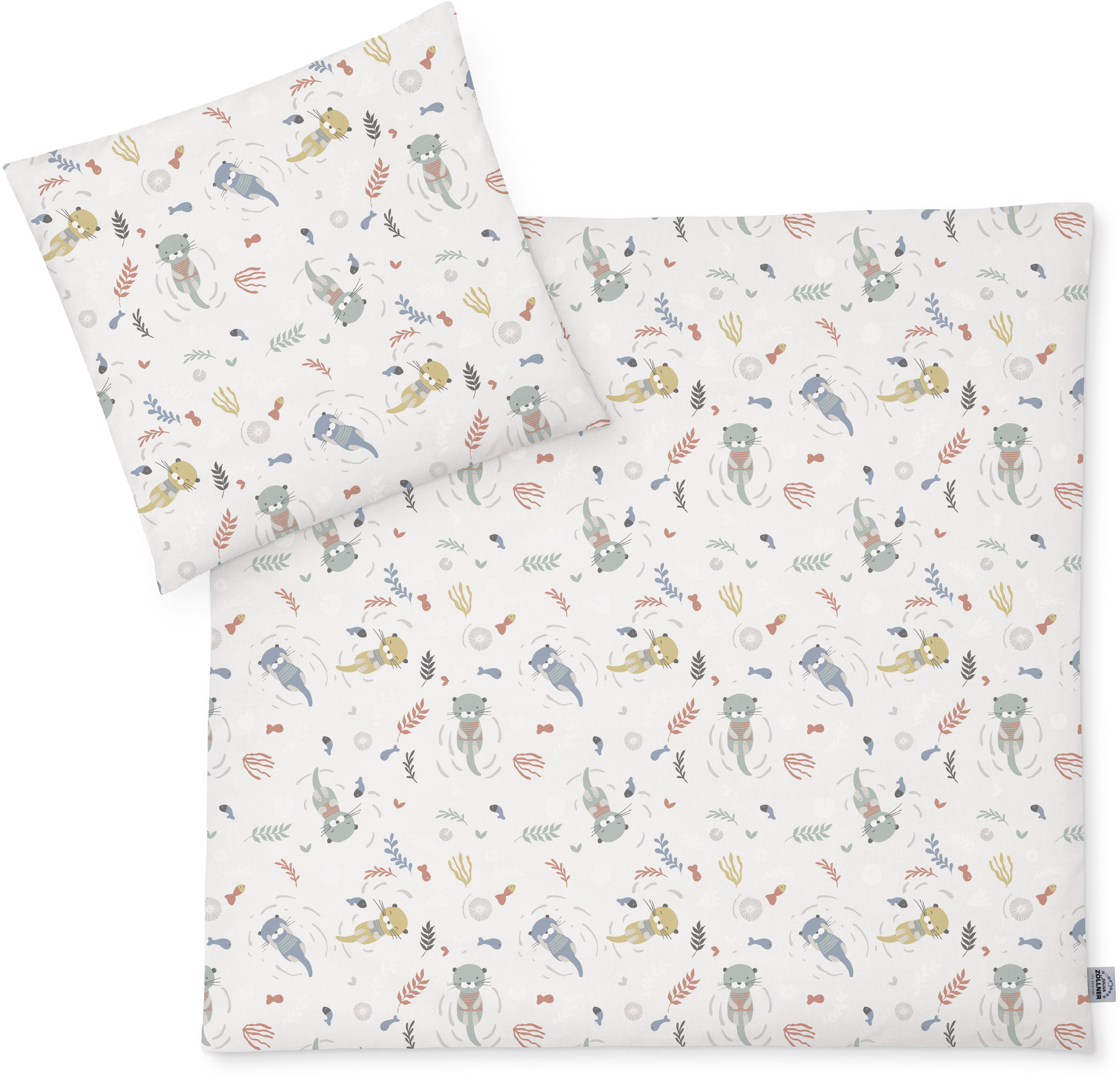 Kinderbettwäsche JULIUS ZÖLLNER "Little Otti", bunt, B/L: 80cm x 80cm, 1 Stk., 1 Stk., Jersey, B/L: 35cm x 40cm, 2 Stk., Jersey, Obermaterial: 100% Baumwolle, Bettwäsche Image