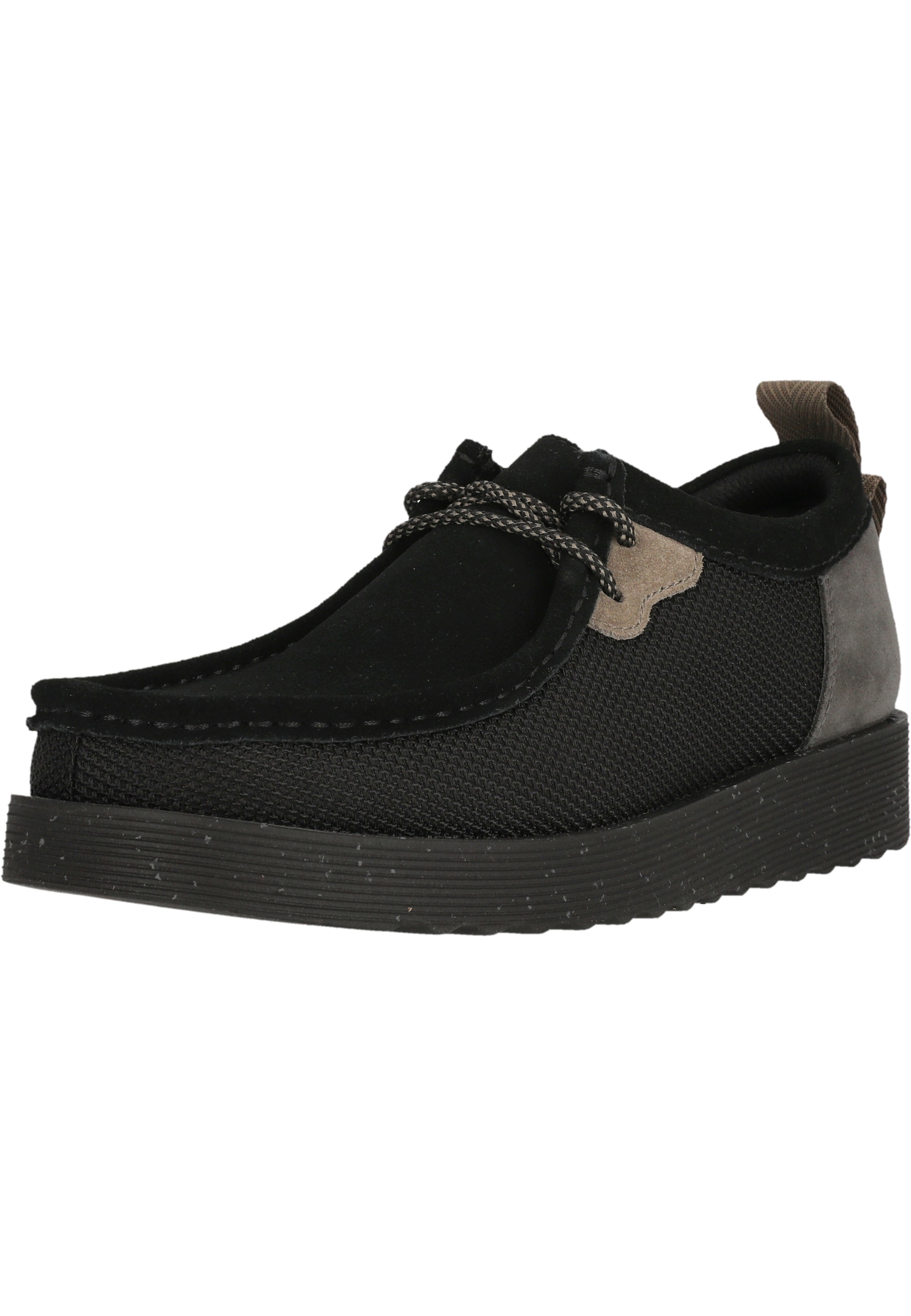Sneaker CLARKS "Wallabee", Herren, Gr. 40, schwarz, Casual, Schuhe, mit besonders stoßdämpfender Sohle