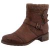 Winterstiefelette MUSTANG SHOES "Fabienne", Damen, Gr. 40, braun (cognac), Lederimitat, Textil, Basic, Schuhe, Biker Boots mit Blockabsatz und Zierriemchen