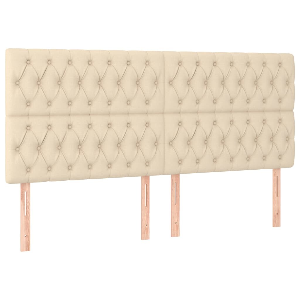 vidaXL Kopfteil Creme 180x7x118/128 cm Stoff Image