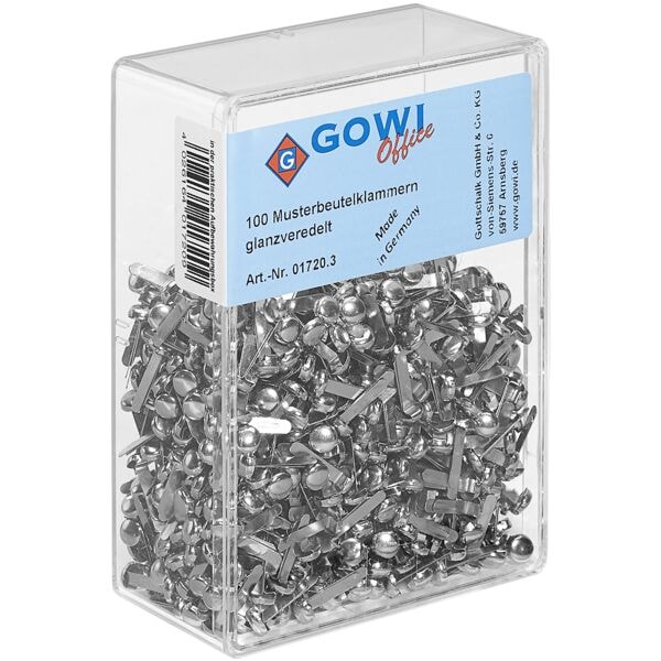 GOWI Office Musterbeutelklammern Rundkopf 1000 Stück silber Image