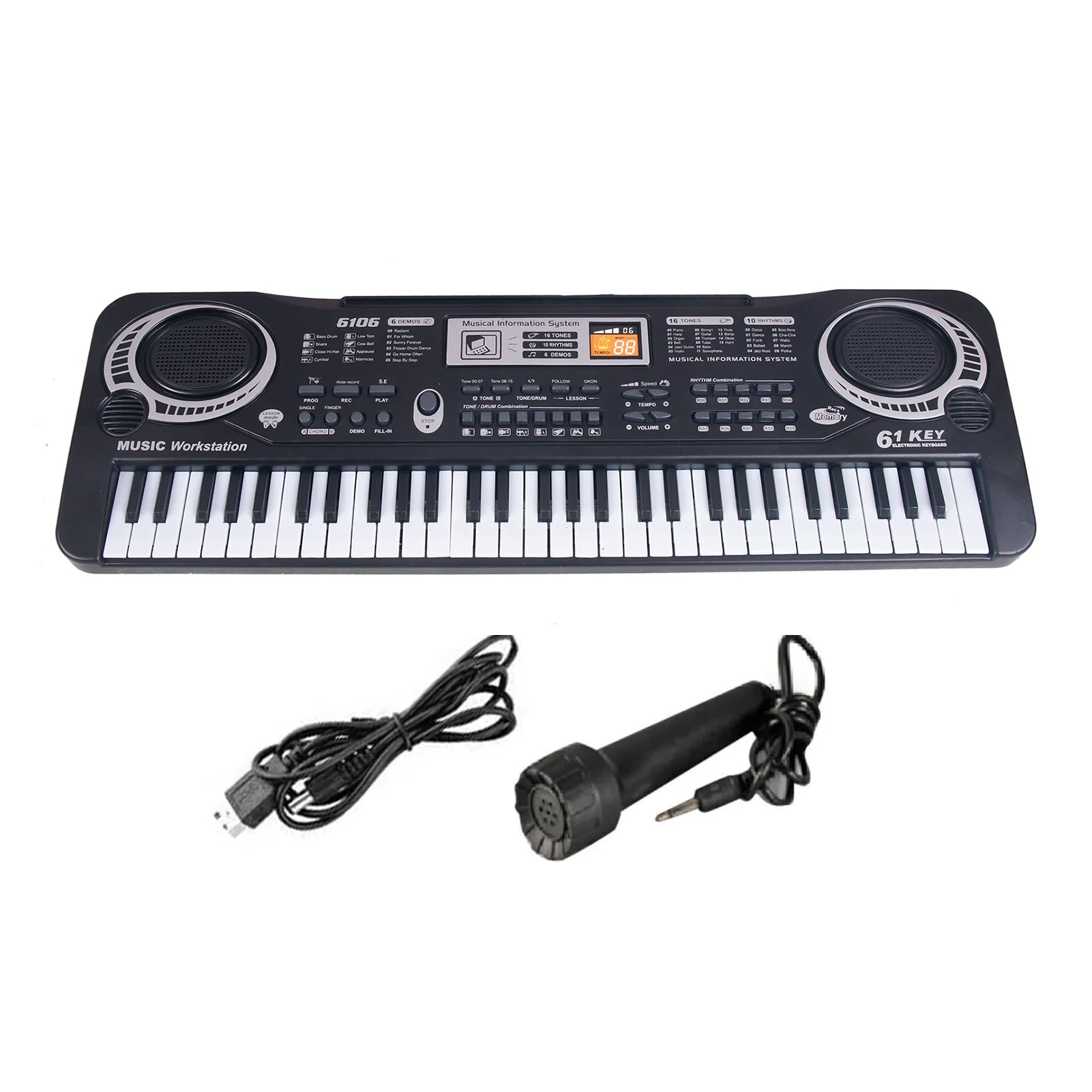 61 touches noir musique numérique clavier électronique Piano électrique enfants Instrument de musique clavier électrique Piano