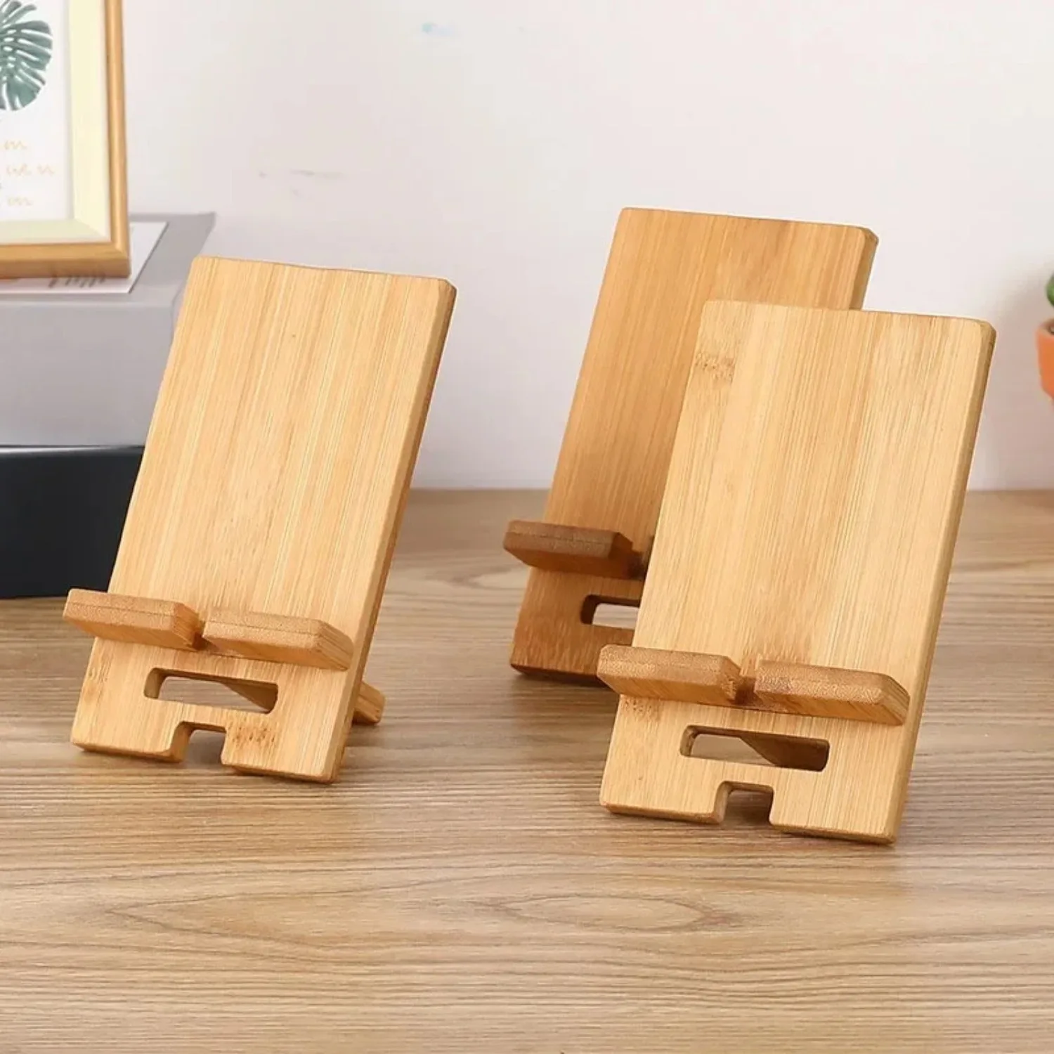 Support de téléphone de bureau en bambou, support de chargement de Smartphone en bois pratique, support multifonctionnel créatif et paresseux