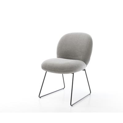 DELIFE Esszimmerstuhl Nube-Flex Strukturstoff Soft Grau Kufengestell Schwarz Taschenfederkern, Esszimmerstühle Image