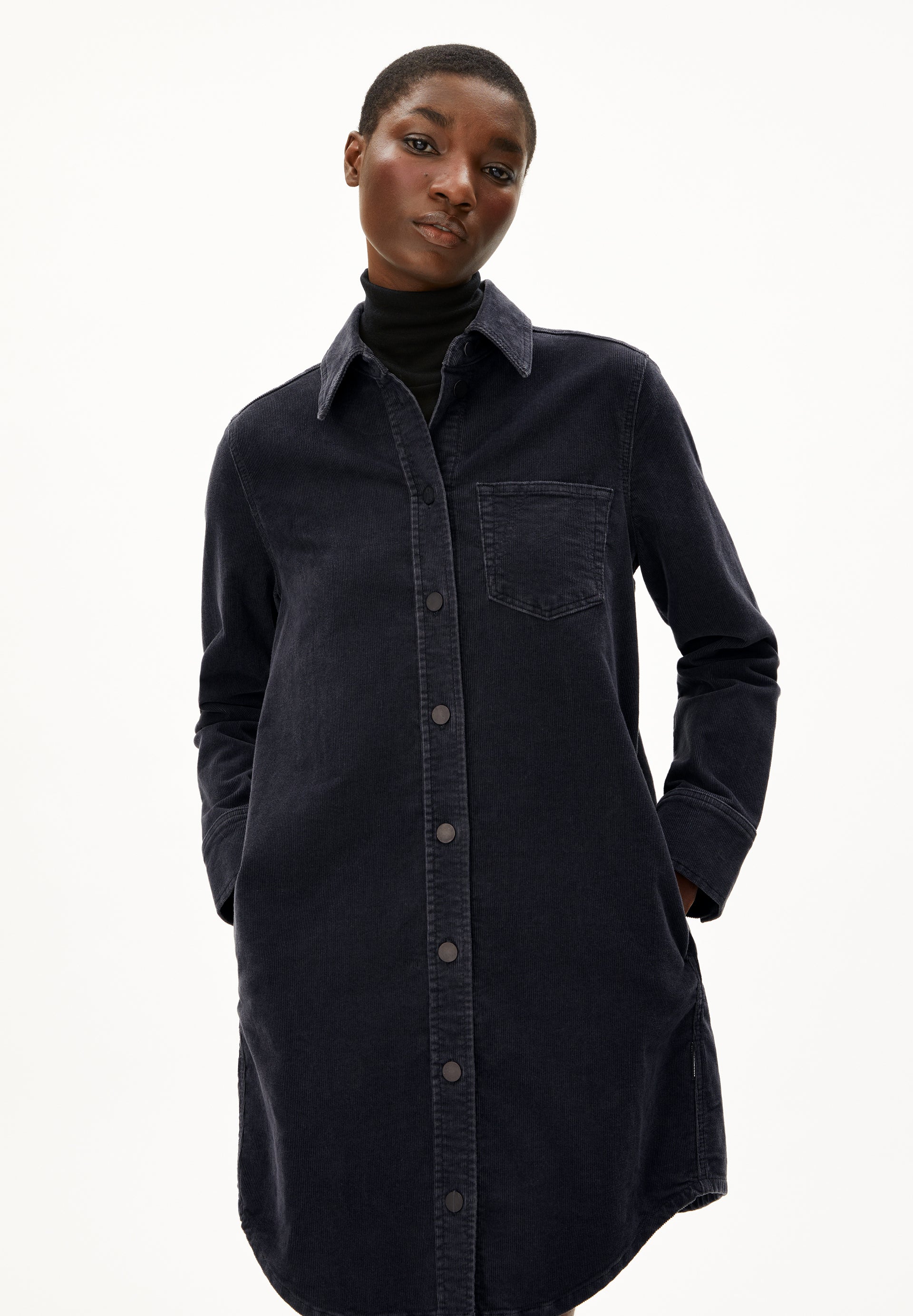 AURELEAA CORDUROY | Denimkleid aus Bio-Baumwoll Mix - anthrazit (L) Image