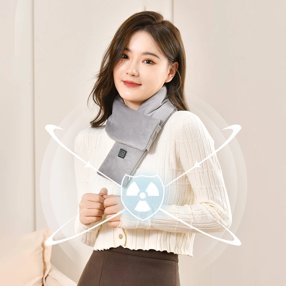 Elektrischer Heizschal, USB-Aufladung, elektrisch beheizter Schal, waschbar, Thermo-Halswickel, Wärmer, weich, zum Klettern, Wandern, Radfahren Image