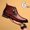 Männer Flache/6CM Bussiness Aufzug Schuhe Aus Echtem Leder Stiefel Herbst Winter Warme Stiefeletten für Männer Botas hombre Plus Größe 37-47