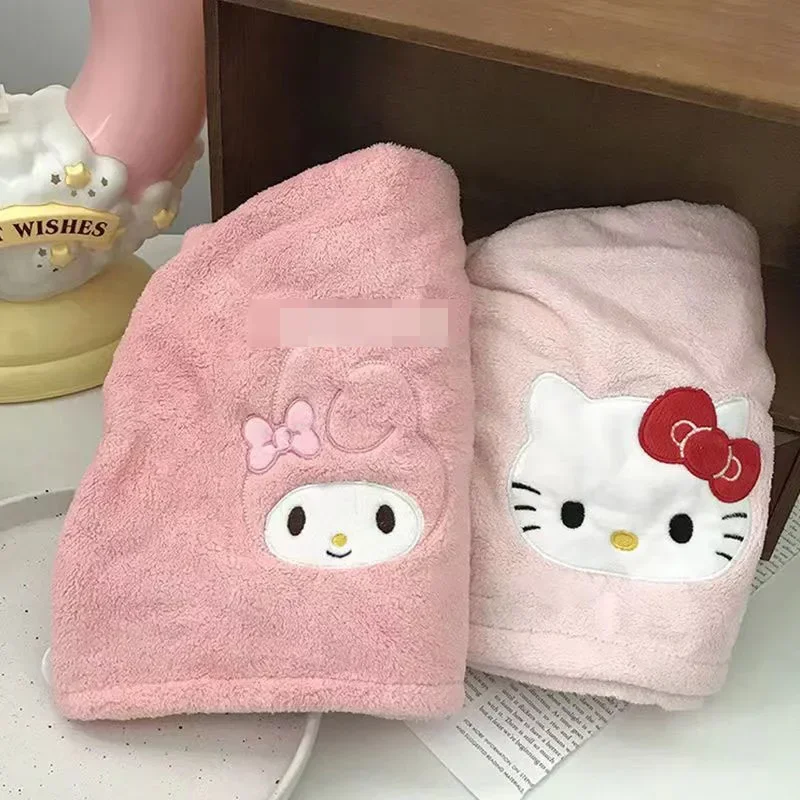 Sanrio Cappello per capelli asciutti Anime Cinnamonroll Melody Cappello da bagno Cartoon Kawaii Carino Superabsorbente Asciugamano da bagno per la casa Ragazze Regali carini