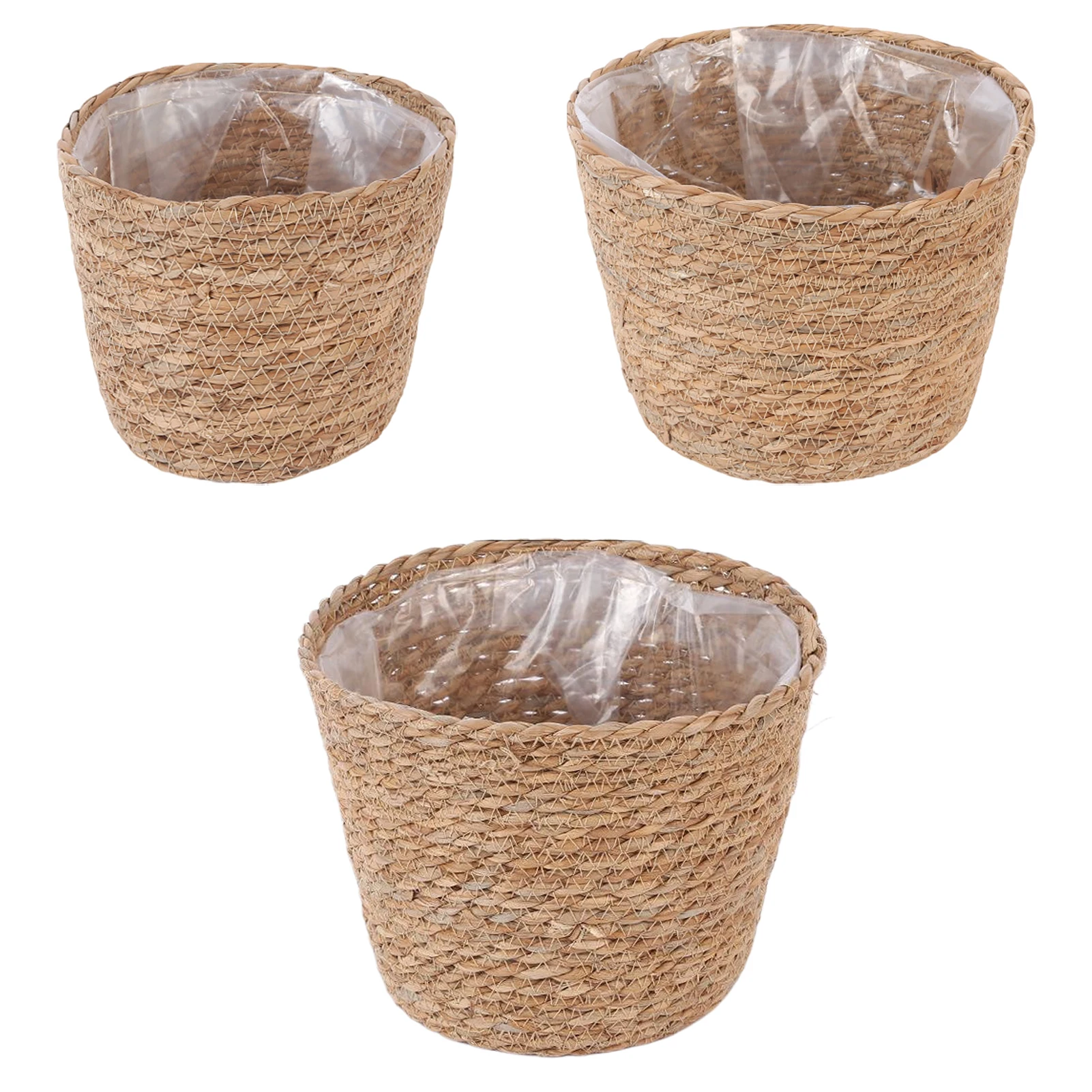 3 PZ/SET Tessuto Erba Fiore Piante Vaso Cesto Fioriera Cestino Interno Esterno Vaso di Fiori Giardino Decorativo Piante Da Fiore Cestino