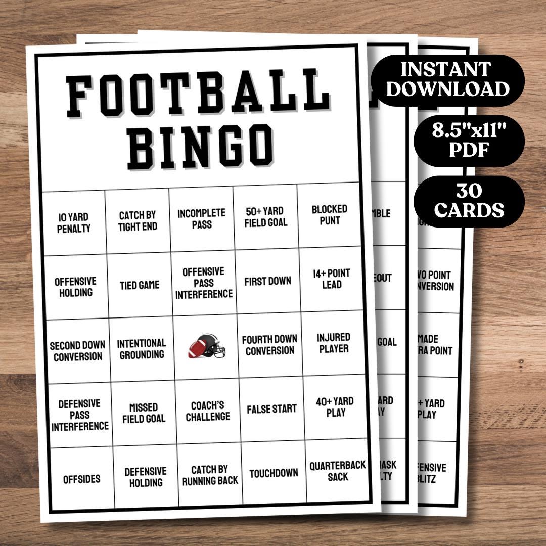 Bingo di calcio, 30 carte da bingo di calcio uniche e stampabili, Bingo di calcio stampabile, giochi di società di calcio, gioco di bingo di calcio pe