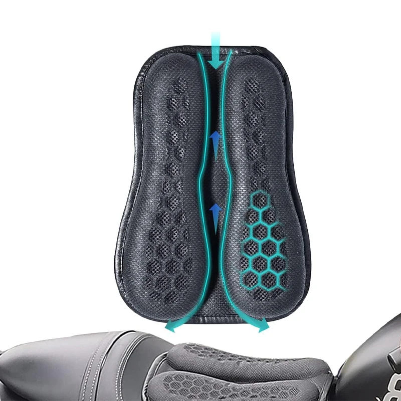 Motorrad Sitzkissen Hinten Sitz Pads 3D Schlag Luft Kissen Stoßfest Atmungsaktiv Moto Sattel Kissen Langsam Rebound Memory Gel Pad
