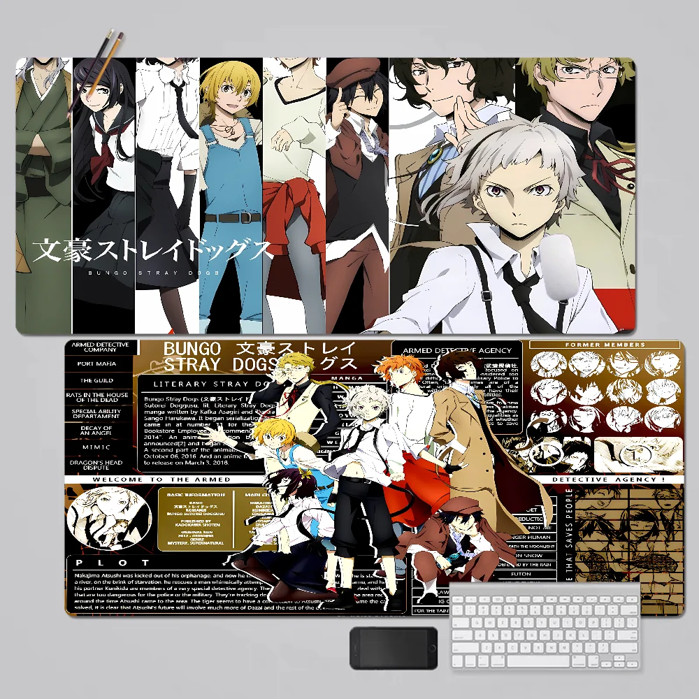 Bungo Stray Dogs Anti-Slip Table Mat Student Mousepad Gamer Computer Keyboard Pad Games Pad for PC Mouse Carpet
