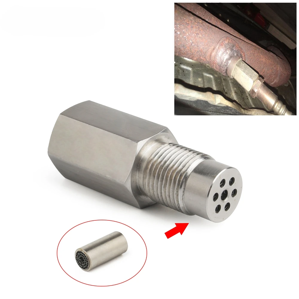 ISGTDRM Für Fehlercode P0420 P0430 Universal Sensor Spacer Adapter M18X1,5 Überprüfen Motor Licht CEL Mini Katalysator Image