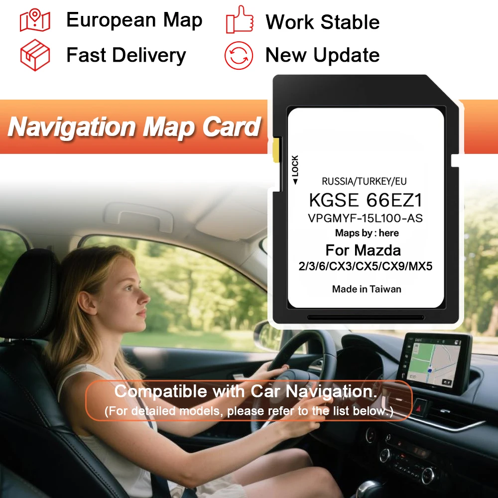 Für Mazda 2/3/6/CX3/CX5/CX9/MX5 Upgrade Europa UK Karte Daten Neue 2024 Navigation Karte Auto GPS Sat Nav SD Karte 16GB KGSE66EZ1 Image