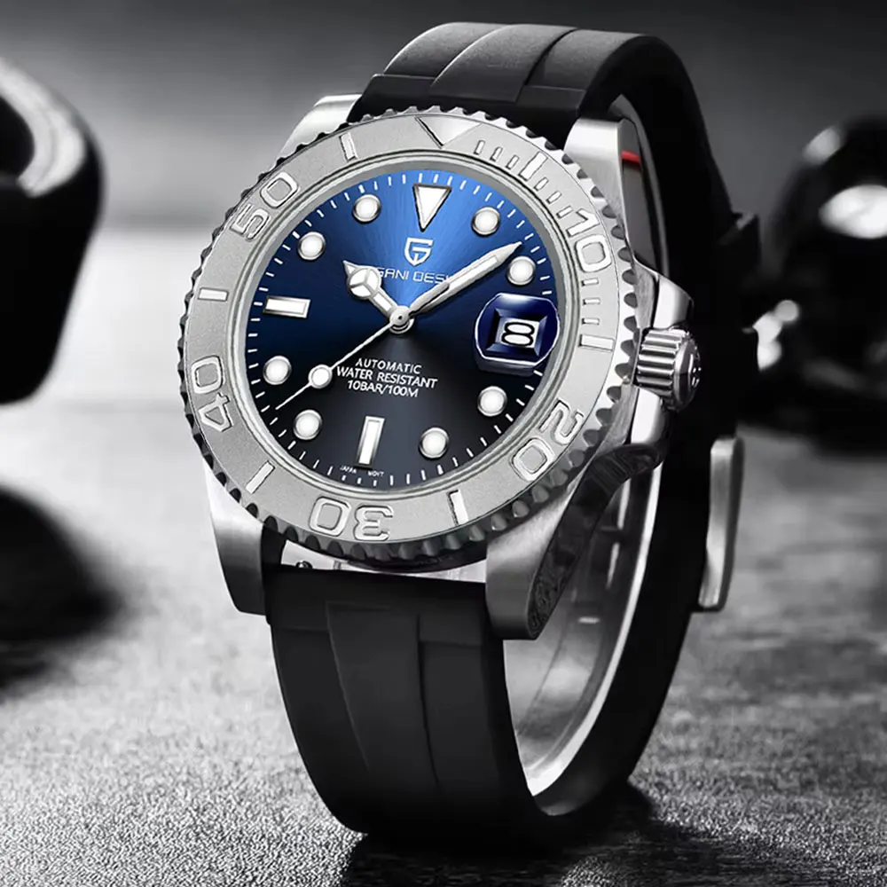 PAGANI DESIGN Neue Automatische Herrenuhr Saphirglas 40mm Mechanische Uhr Edelstahl 100M Wasserdichte Uhr Uhr Männer geschenk Image