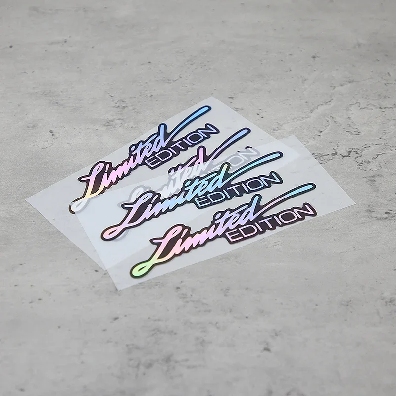 2 TEILE/SATZ Bunte holografische „Limited Edition“-Aufkleber, ideal für Autoliebhaber, liebevolle exklusive Stile Image