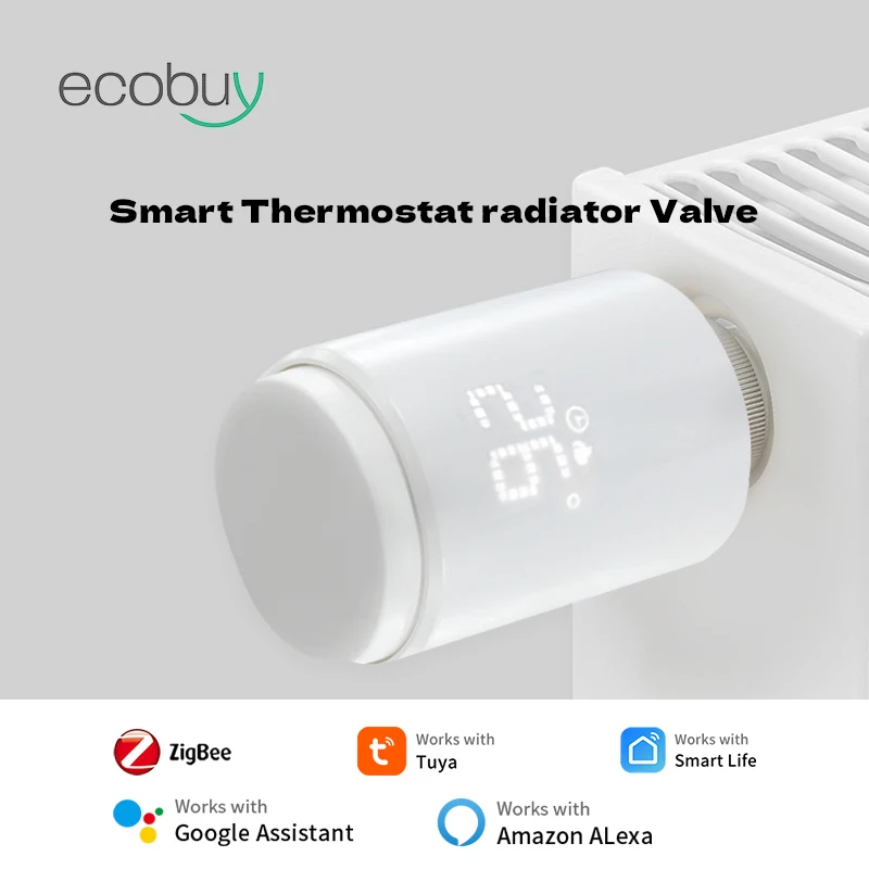 Tuya Smart Home Zigbee 3,0 Thermostat Ventil Zigbee Thermostat Heizkörper Ventil Temperatur Controller Stimme Alexa Google Hause Image