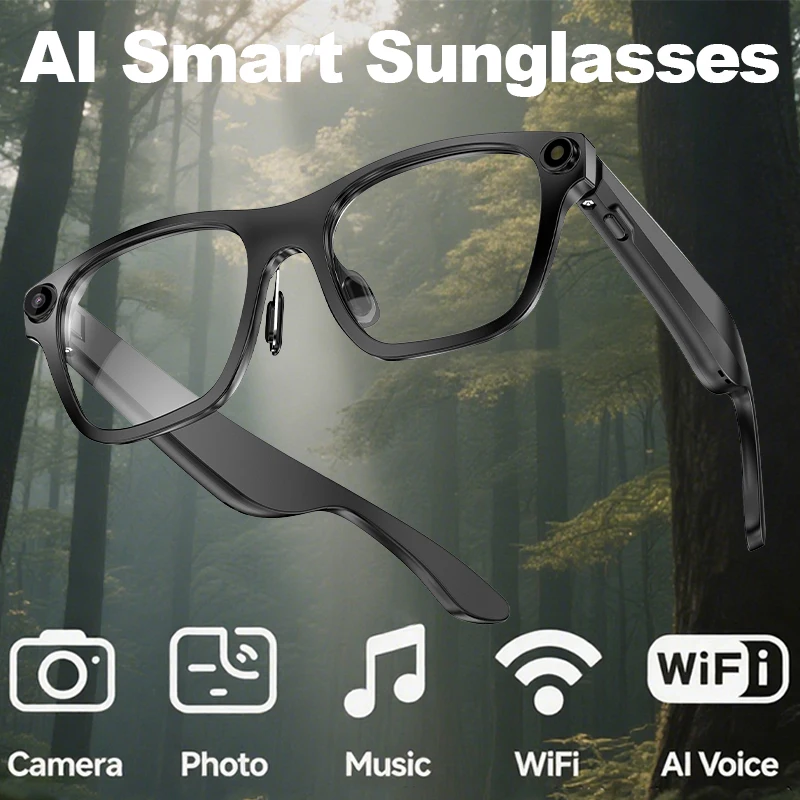 AI Smart Wireless Bluetooth Anruf Sonnenbrille Männer Frauen 1080P Kamera Video Recorder Blau Licht Schutz Touch Control Brillen Image