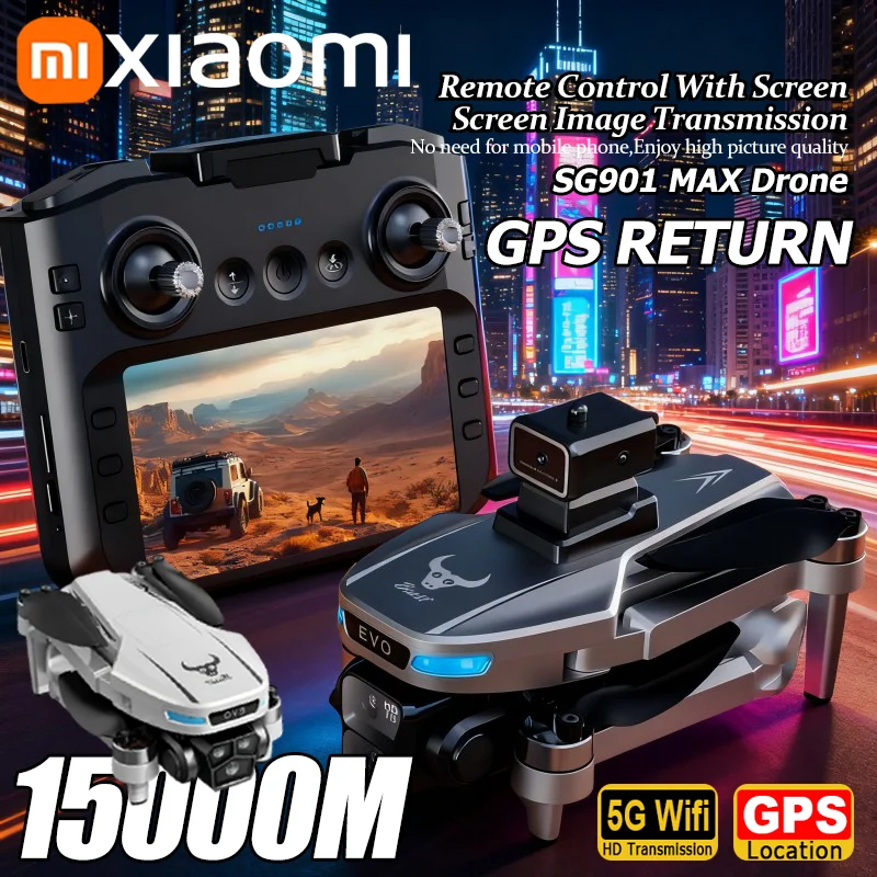 Xiaomi SG901 MAX GPS-Drohne, professionelle 8K-Luft-HD-Vermeidung von Hindernissen mit großer Fernbedienung, zusammenklappbare bürstenlose Drohne