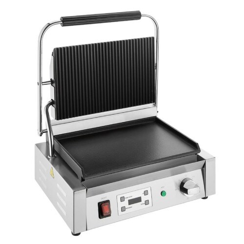 Buffalo Extragroßer Kontaktgrill mit geriffelten/glatten Platten Image