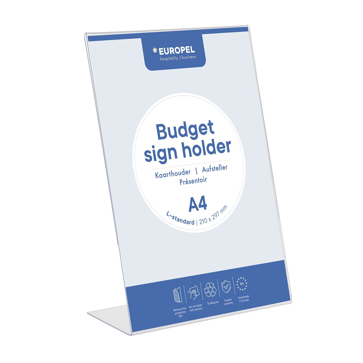 Europel Tischaufsteller Budget L-Ständer DIN A4 1,5 mm Hochformat - 10 Stück Image