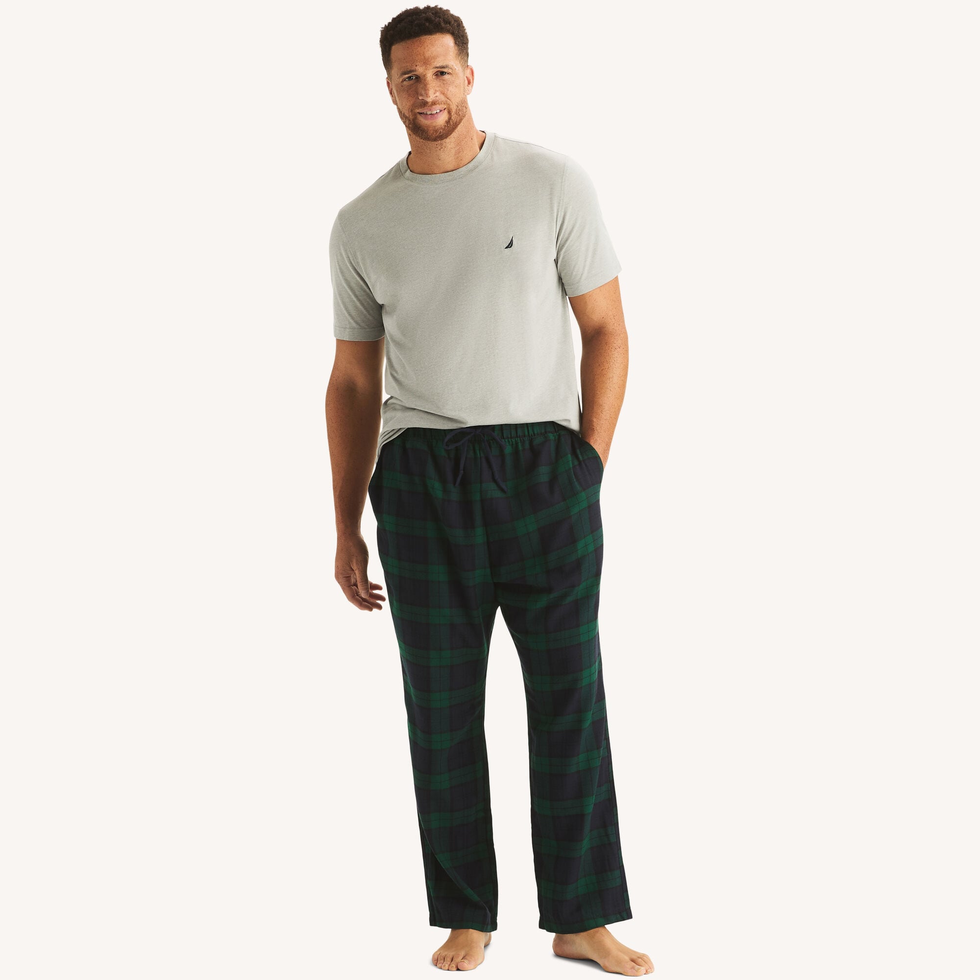 Nautica Men's Big & Tall Plaid Pajama Pant Set 060 (Grey Heather), 6XL