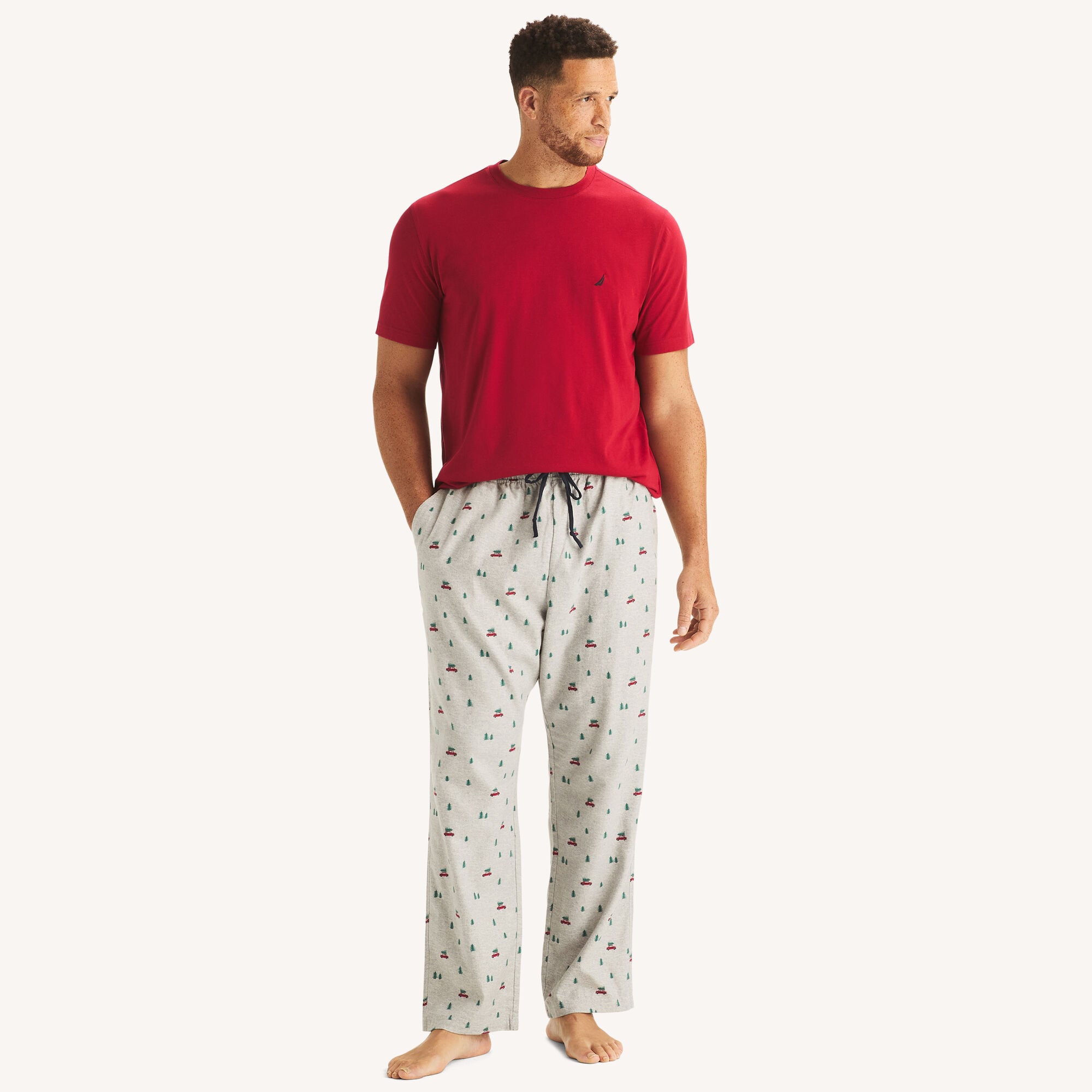 Nautica Men's Big & Tall Printed Pajama Pant Set 690 (Rio Red), 4XL