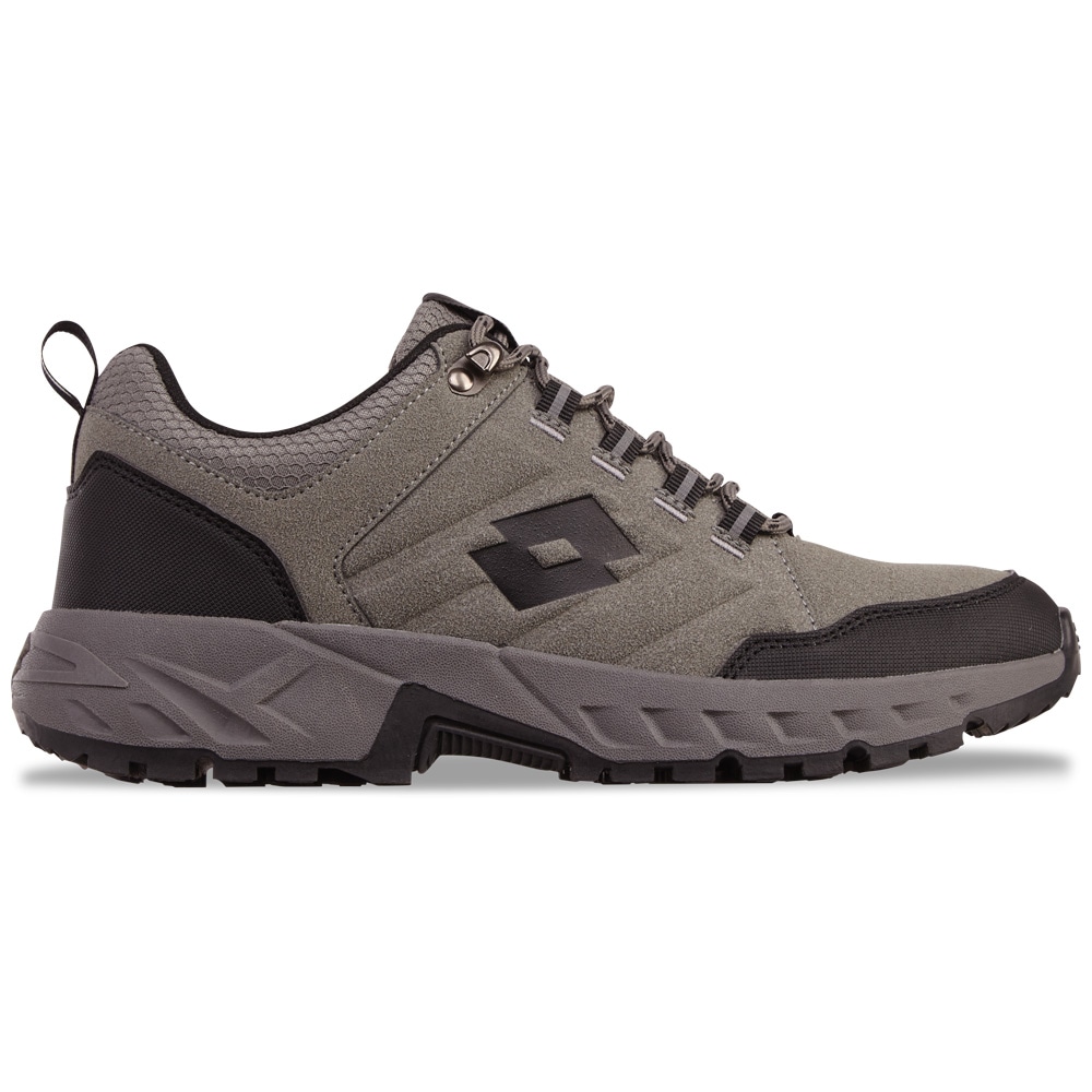 Sneaker LOTTO, Gr. 47, schwarz (grau, schwarz), Kunstfaser, Synthetik, mehrfarbig, Schuhe, - mit Laceloops & Metalhoos