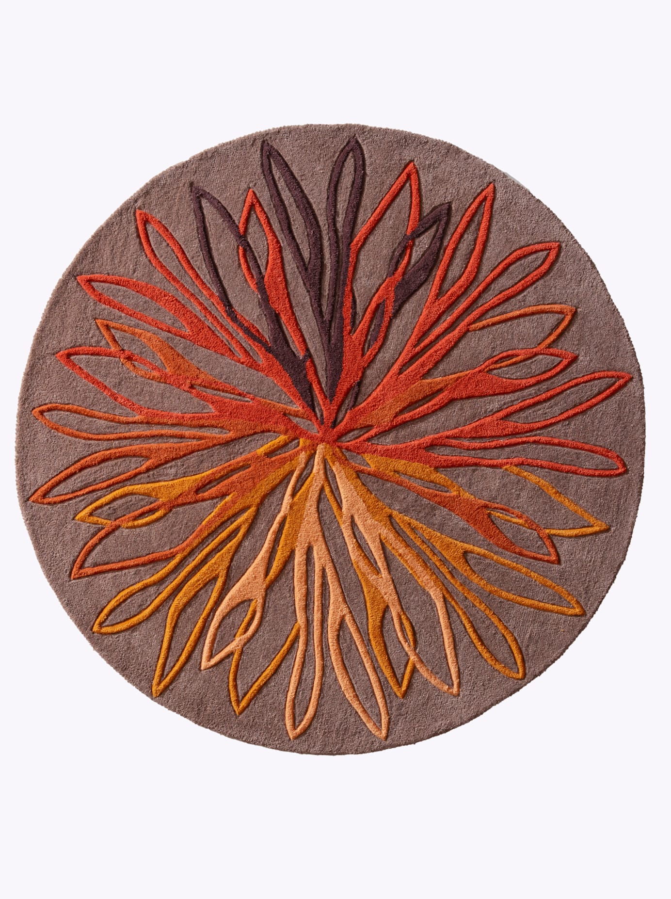 Teppich HEINE HOME Gr. 2, bunt (taupe, rot), B:90cm H:17mm L:160cm, Wolle, Teppiche Image