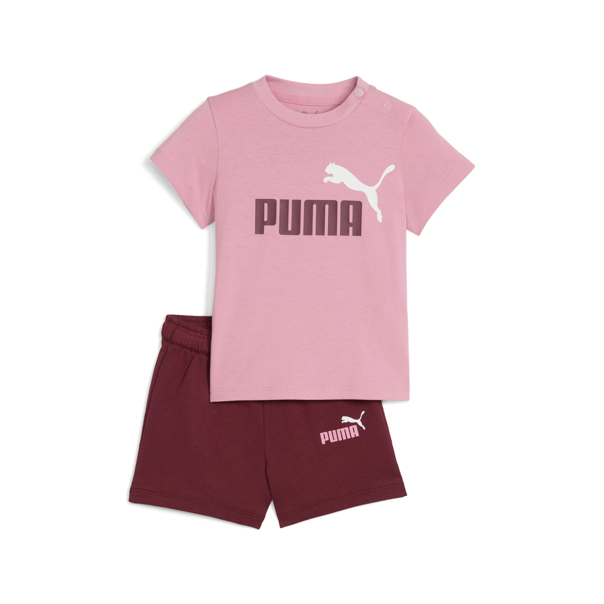 Trainingsanzug PUMA "MINICATS ESS TEE AND SHORTS SET INF", Kinder, Gr. 74, poised pink, Jersey, Obermaterial: 100% Baumwolle, unifarben, regular fit, Sportanzüge Image