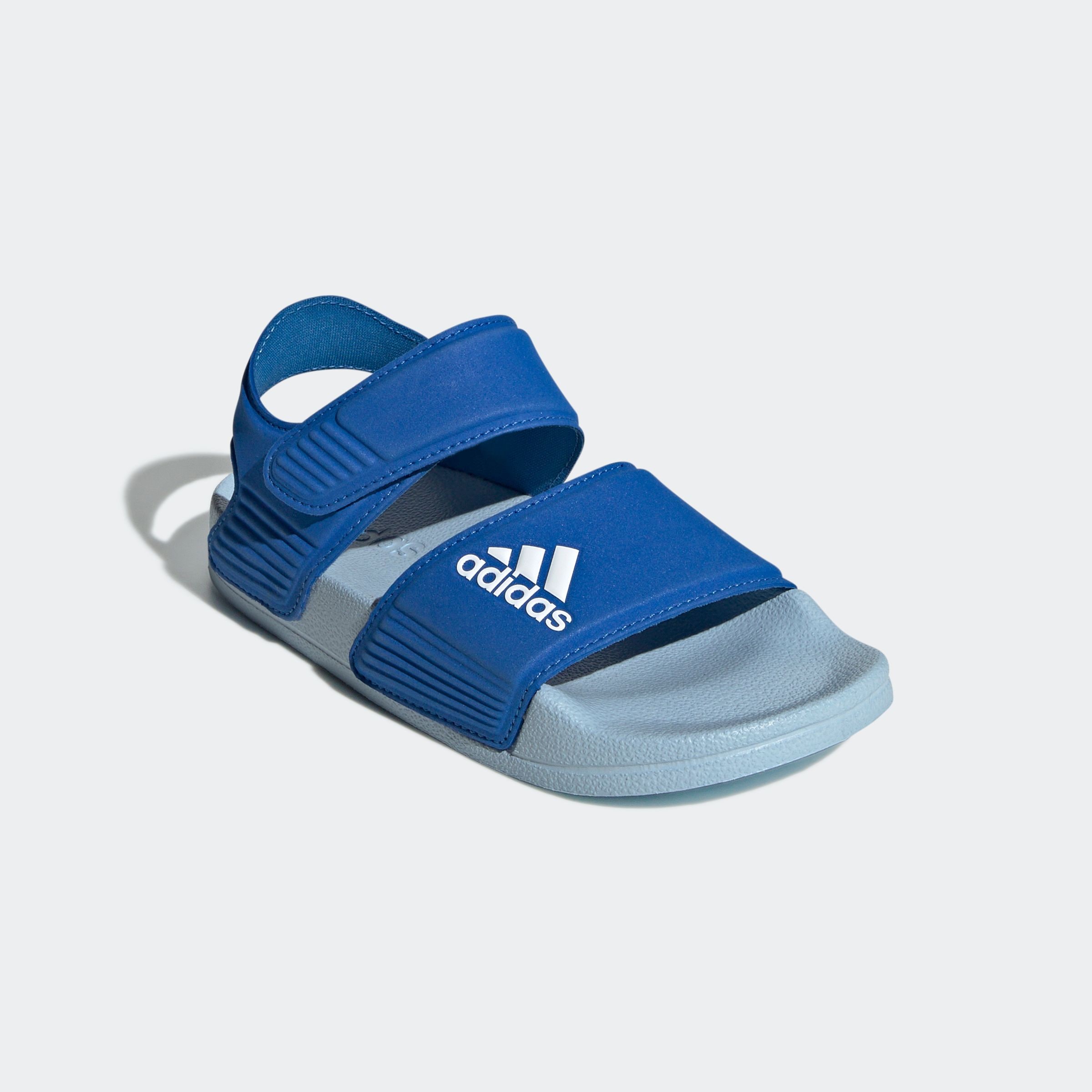 Badesandale ADIDAS SPORTSWEAR "ADILETTE SANDALE", Gr. 29, weiß (bright royal, cloud weiß, clear sky), Synthetik, Schuhe, mit Klettverschluss Image
