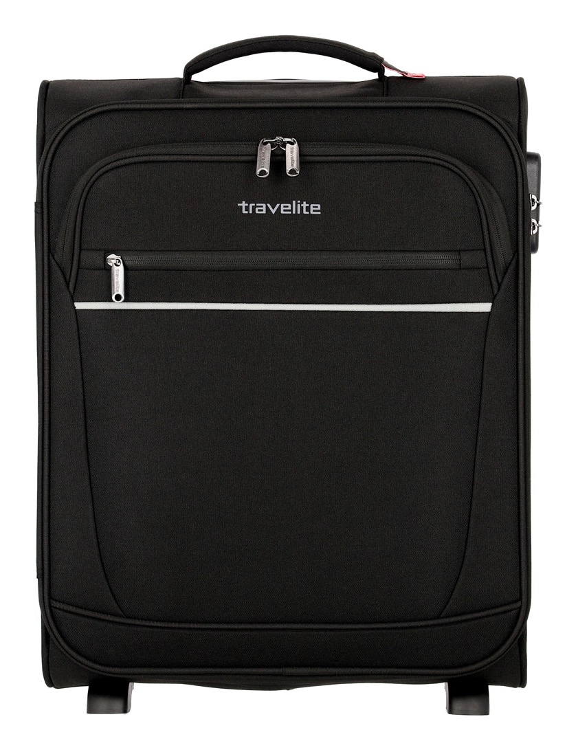 Weichgepäck-Trolley TRAVELITE "CABIN Bordtrolley, 52 cm", Gr. B/H/T: 39 x 52 x 20 39, schwarz, Kunststoff, unifarben, Koffer, Reisegepäck Handgepäck-Koffer Reisekoffer mit Zahlenschloss Image