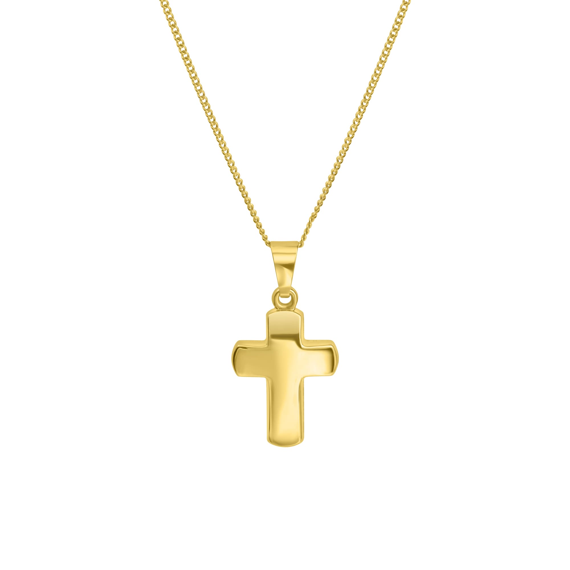 Kette mit Anhänger ZEEME "Gold 333 Kreuz-Motiv 36/38cm lang", gelb, Halsketten, 36/38cm, Gold, L: 38 B: 11mm, glänzend, B:11mm Image