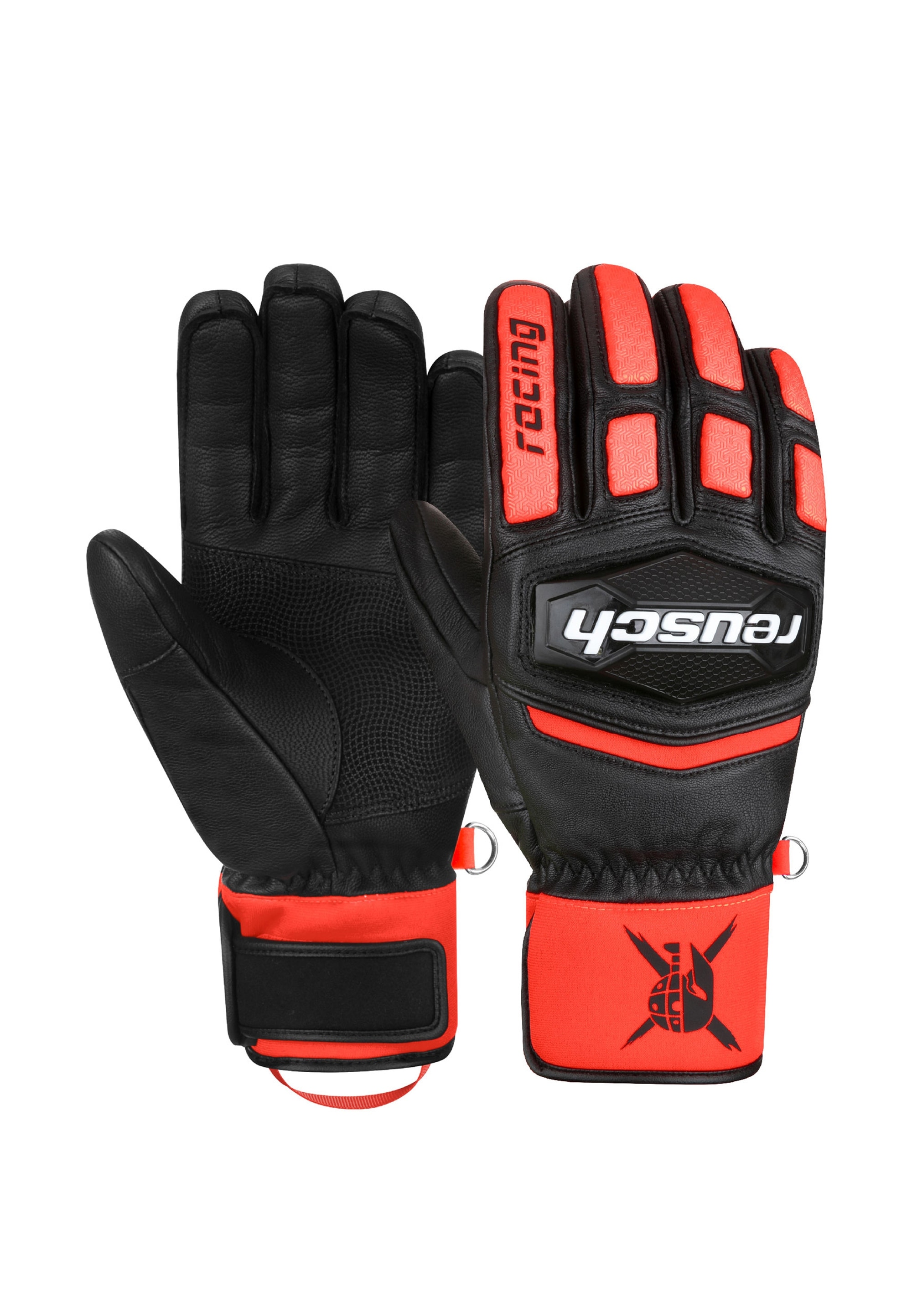 Skihandschuhe REUSCH "Worldcup Warrior Team", Damen, Gr. 7, schwarz, rot, 50% Ziegenleder, 50% Polyester, mehrfarbig, Handschuhe, mit winddichten Eigenschaften Image