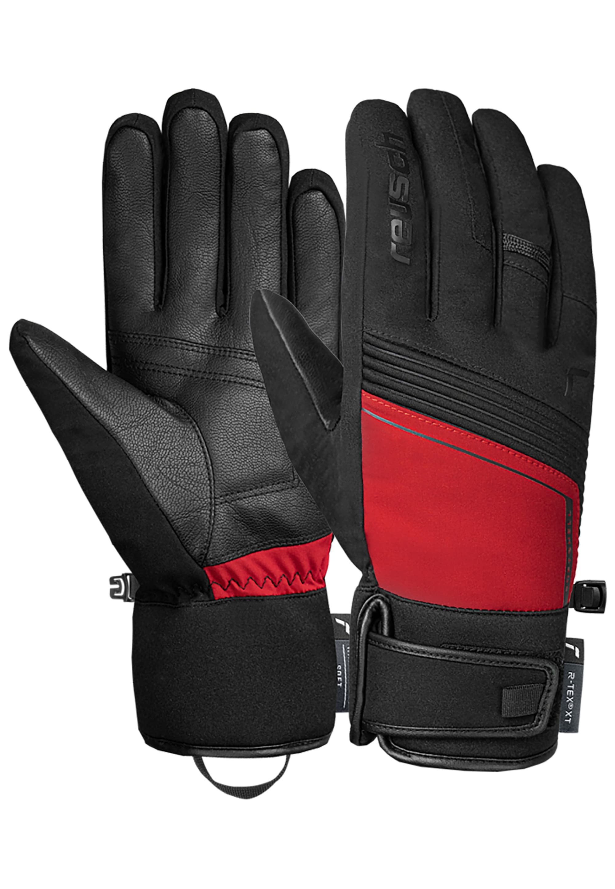 Skihandschuhe REUSCH "Louis R-TEX XT", Damen, Gr. 9, schwarz, rot, 85% Polyester, 15% Polyurethan, unifarben, Handschuhe, mit wasserdichter und atmungsaktiver Funktion Image