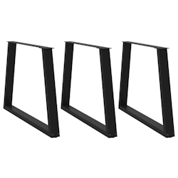 vidaXL Esstisch Beine V-Form 3 Stück Schwarz 100x(72-73,3) cm Stahl Image