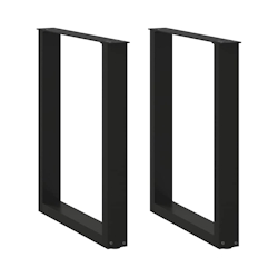 vidaXL Esstischbeine U-Form 2 Stk. Schwarz 70x(72-73) cm Stahl Image