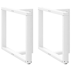 vidaXL Esstischbeine T-Form 2 Stk. Weiß 100x35x(72-73) cm Stahl Image
