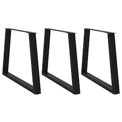 vidaXL Esstischbeine V-Form 3 Stück Schwarz 90x(72-73,3) cm Stahl Image