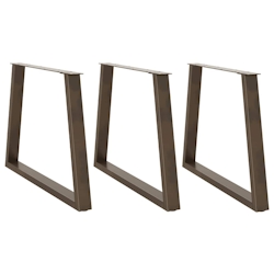 vidaXL Esstisch Beine V-Form 3 Stück Naturstahl 90x(72-73,3) cm Stahl Image