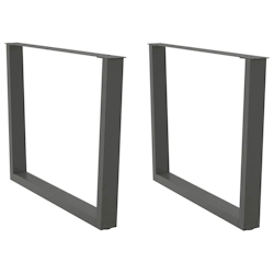 vidaXL Esstisch Beine V-Form 2 Stück Anthrazit 100x(72-73,3) cm Stahl Image