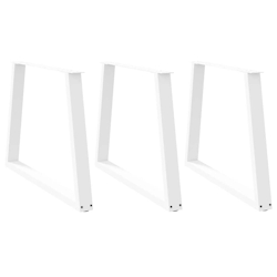 vidaXL Esstischbeine V-Form 3 Stück Weiß 100x(72-73,3) cm Stahl Image