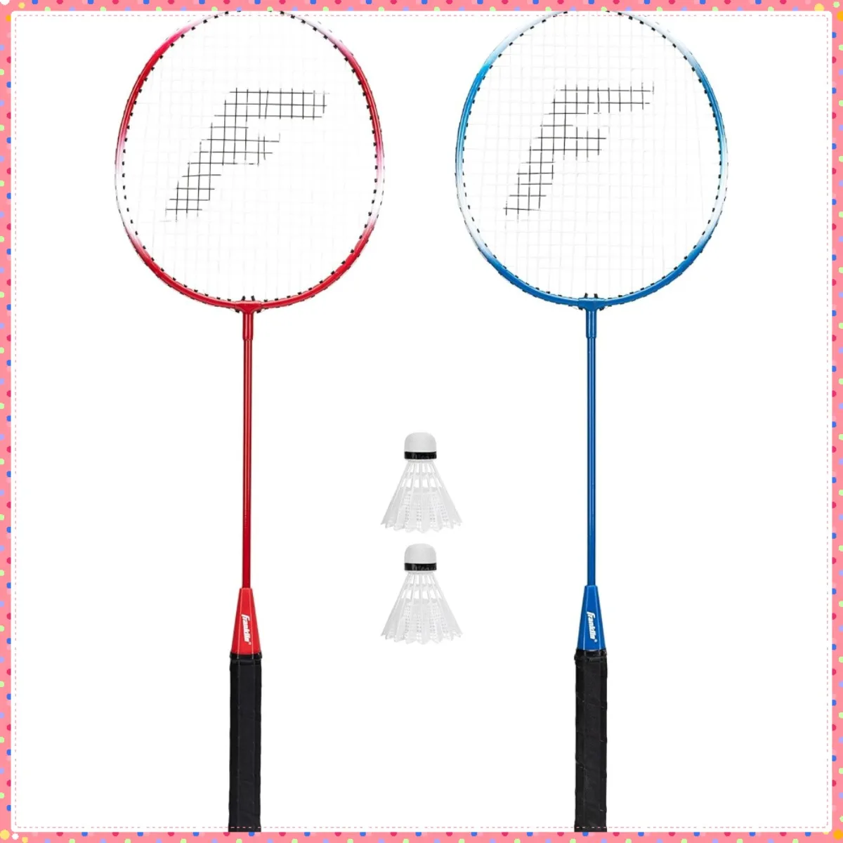 Badminton Set 4 Rackets & Birdies - Outdoor Sports Equipment for Kids Adults Family