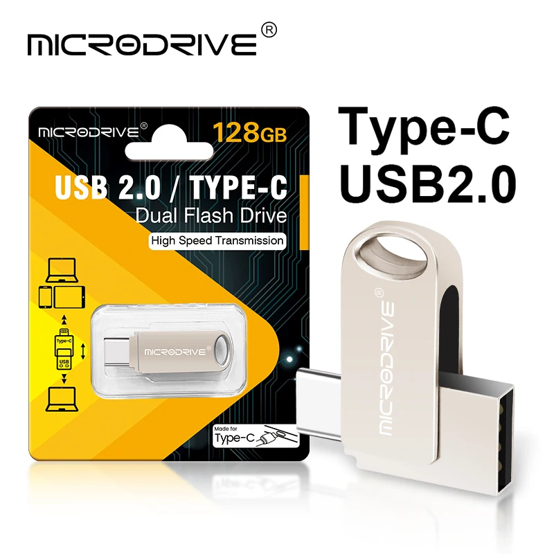 Clé USB USB type-c Ultra double 64 Go, clé USB 128 go 32 go 16 go, clé de saut pour le stockage de données, le partage des fichiers.