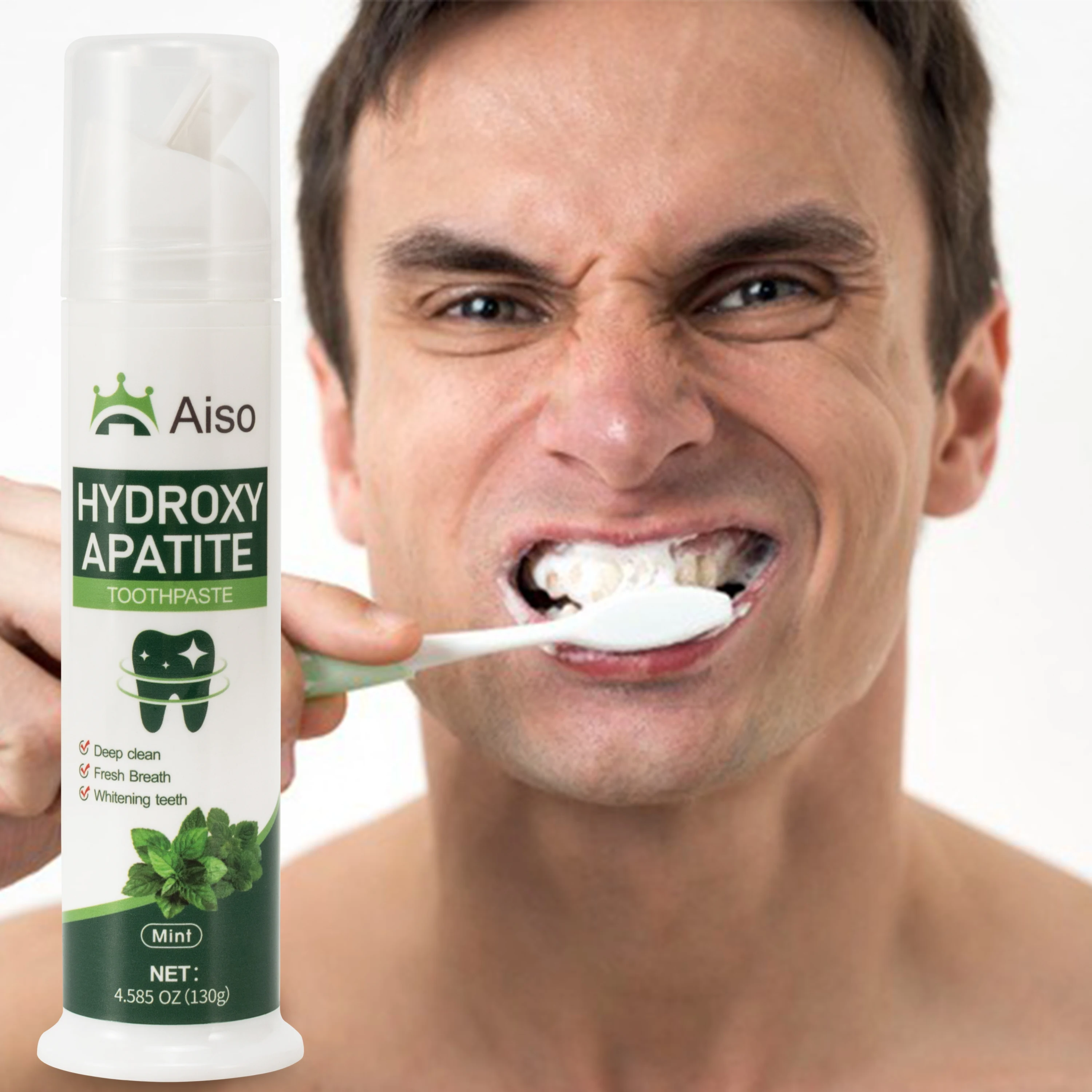 1 Stück Hydroxyapatite-Zahnpasta zum Aufhellen, Pumpen-Reisezahnpasta für weiße Zähne und frischen Atem Image