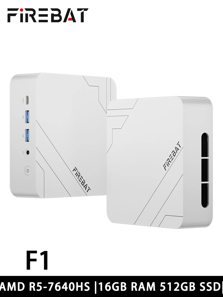 FIREBAT F1 MINI PC AMD Ryzen 5 7640HS DDR5 16GB RAM 512GB SSD WIFI6 BT5.2 Portable Desktop MINI-PC Desktop Computer