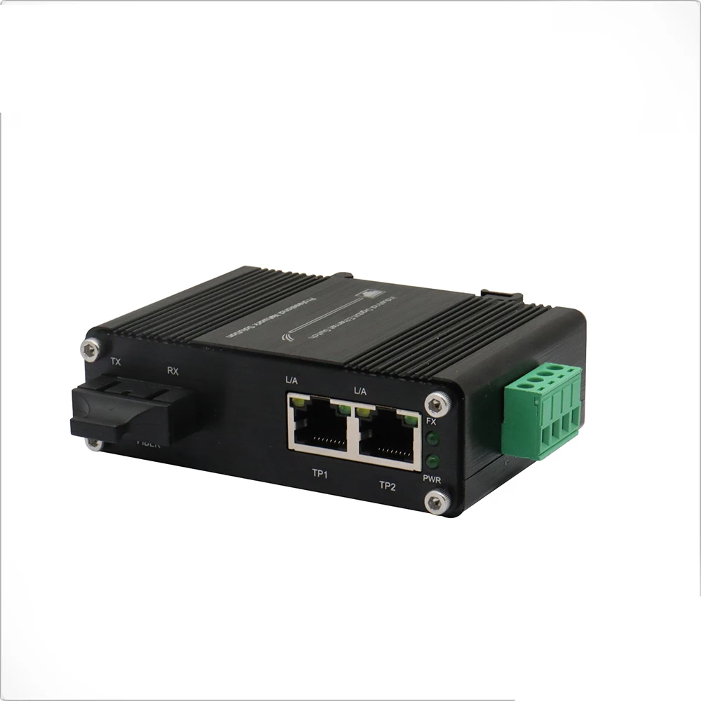Mini Industrial 2 Ports Gigabit Ethernet Switch DIN-Schienenmontage gehärtet 2 * 10/100/1000 Mbit/s Ethernet-zu-Glasfaser-Konverter Image