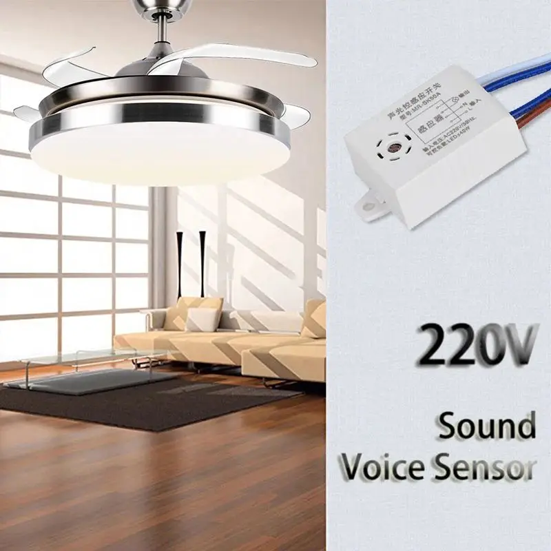 220V Detektor Sprachsteuerung Schalter Licht Sound Stimme Sensor Schalter Sound Aktivieren Schalter Intelligente Auto On Off Licht Schalter Image